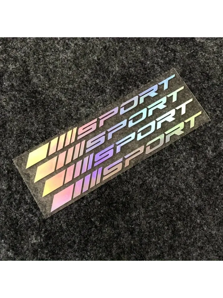 AliExpress NONE 4Pcs/set Holographic SPORT Stripes PVC Stickers Waterproof Decals for Motorcycle Helmet Car Truck Bicycle Decor