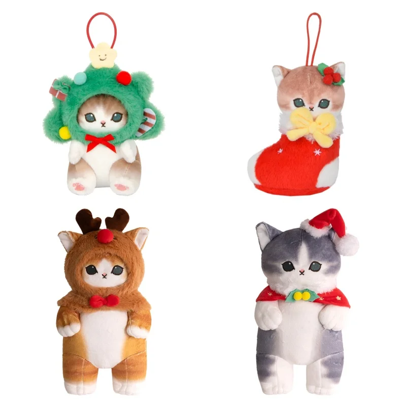 Original Mofusand Shark Cat Christmas Collection 20cm Cat Cos Cute Soft Animal Toy Kawaii Children'S Birthday And Christmas Gift