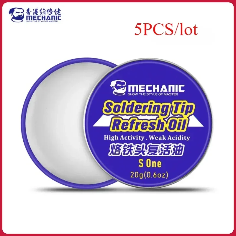 5PC MECHANIC S One Electrical Solder Iron Tip Refresher Clean Paste Soldering Flux Cream for Oxide Tips Head Resurrection Repair