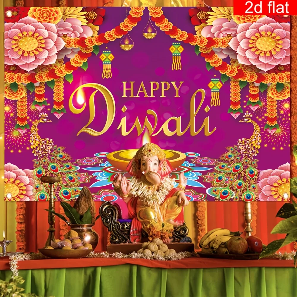 زخرفة لافتة خلفية ممتعة لديالي، ديكور معلق على الحائط لأسران ديوالي الهندية