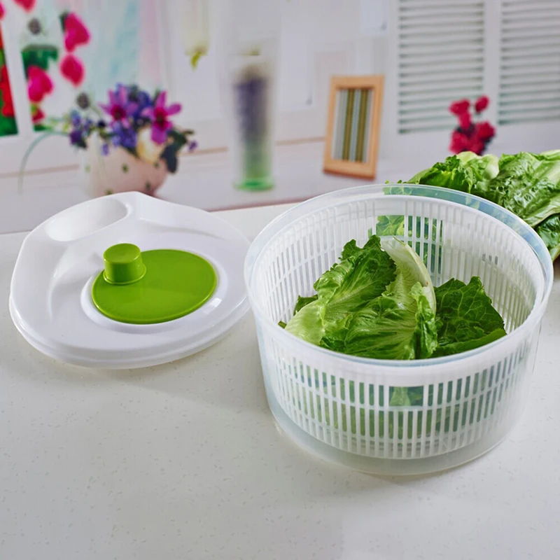 Salad Spinner Lettuce Greens Washer Dryer Drain Crisper Strainer for Washing Drying Leafy Vegetables Kitchen Accessories