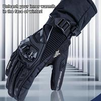 Winter Gloves Men Touchscreen Waterproof Thickened Windproof Thickened Cold Weather Gloves For Men Women Motorcycle Scooter Bike