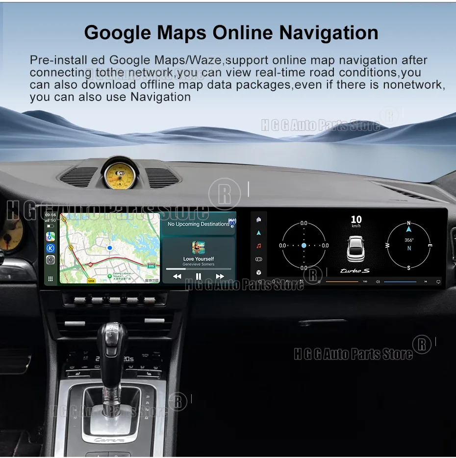 PQ Auto Carplay For Porsche Cayman 911 991 987 For Porsche Boxster 997 2012-2023 Multimedia Android GPS Dual 12.3inch Car Radio