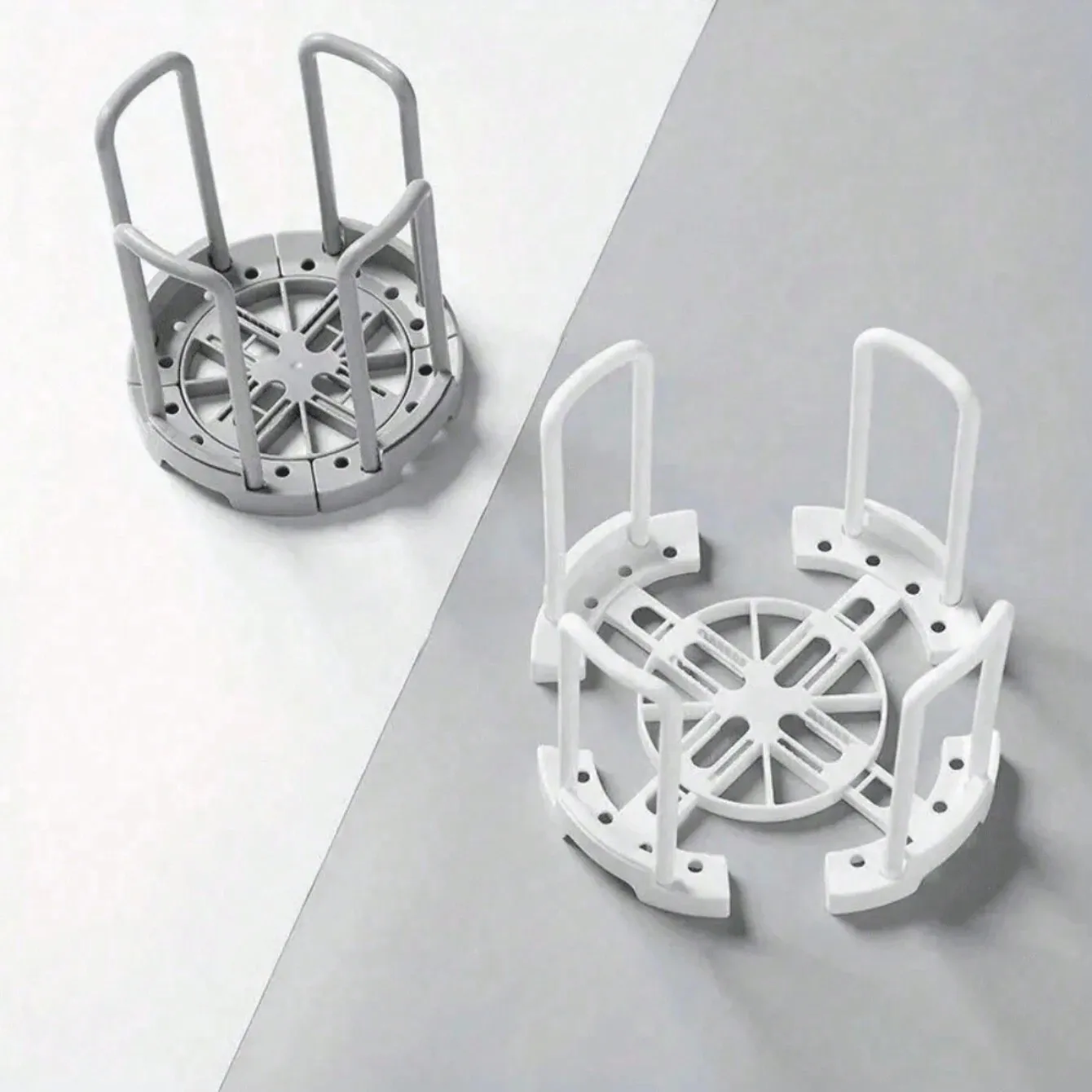 1Pc Extendable Bowl Rack W/Drip Tray Plastic Kitchen Cabinet Dish & Utensil Organizer