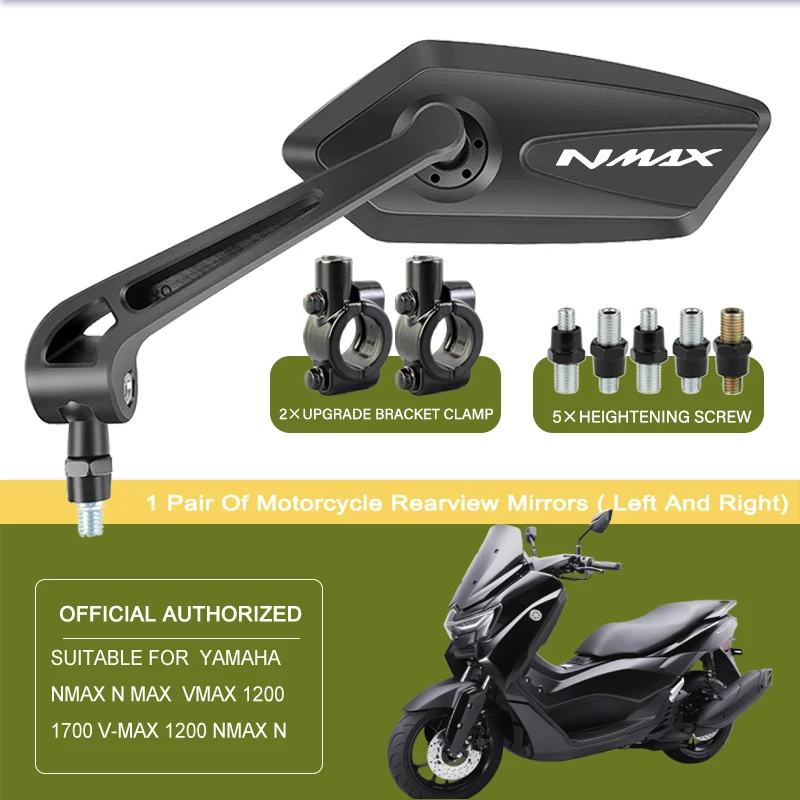 

For YAMAHA NMAX N MAX 125 NMAX155 NMAX150 NMAX125 NMAXSquare Motorcycle Mirror Adjustable Rearview Mirror Easy Installation