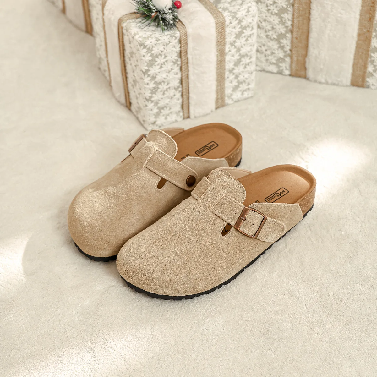 Classic Retro Summer Women‘s Sandals Soft Footbed Suede Birken Sandal All-Match Cork Half Slippers Female Mules Clog Slide Shoes