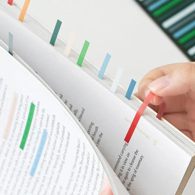 Blocco note per indice di colore arcobaleno da 300 fogli, adesivi per indice di note trasparenti fluorescenti extra sottili, etichette adesive per la scuola