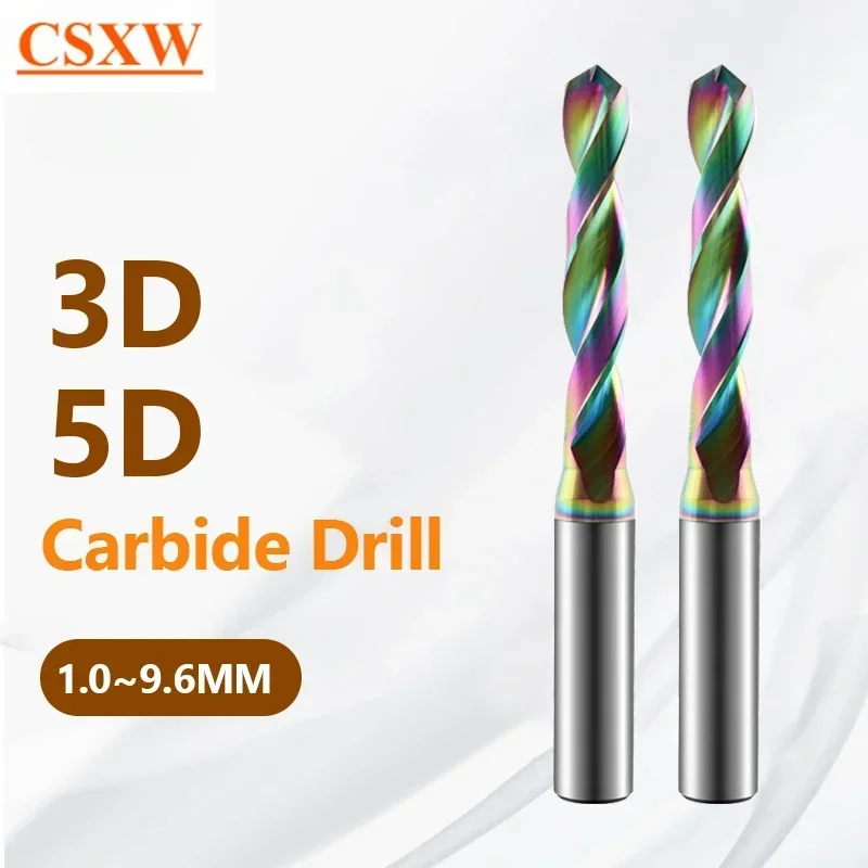 

Carbide Drill 3D 5D DLC Coating 1 2 3 4 5 6 7 8 9 12MM External Cooling CNC Machining for Aluminum Copper Wood Hole Processing