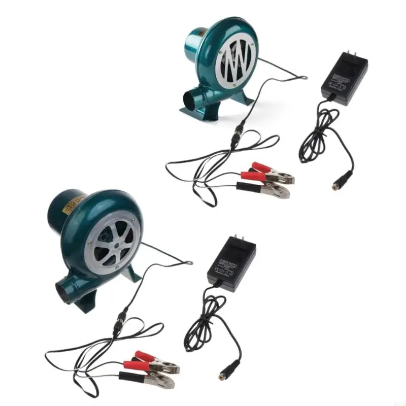 517A DC12V Air Blower BBQ Fan Cooking Blower Grill Fans with 220V Adjutable Speed Power Adapter 12V Clips 40/60/80/100W