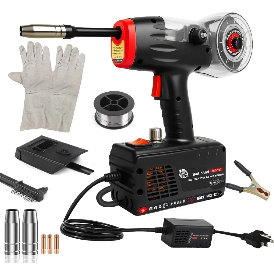 Mesin Las Mig Portabel 120 A Mesin Las Mig 110v Mesin Las Inti Fluks Genggam Dengan Inverter IGBT Tanpa Gas Portabel