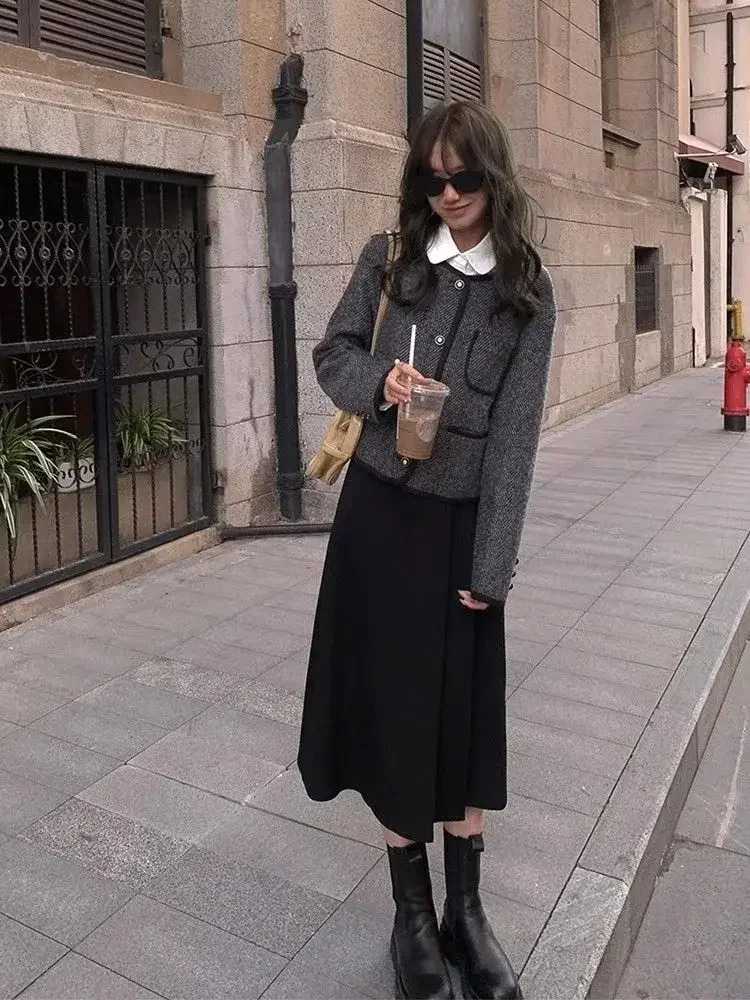 Chemises à manches longues en Satin pour femmes, surdimensionnées, boutonnées, manches lanternes, coupe cintrée, ourlet plissé, à pois, Preppy féminin rétro Ins