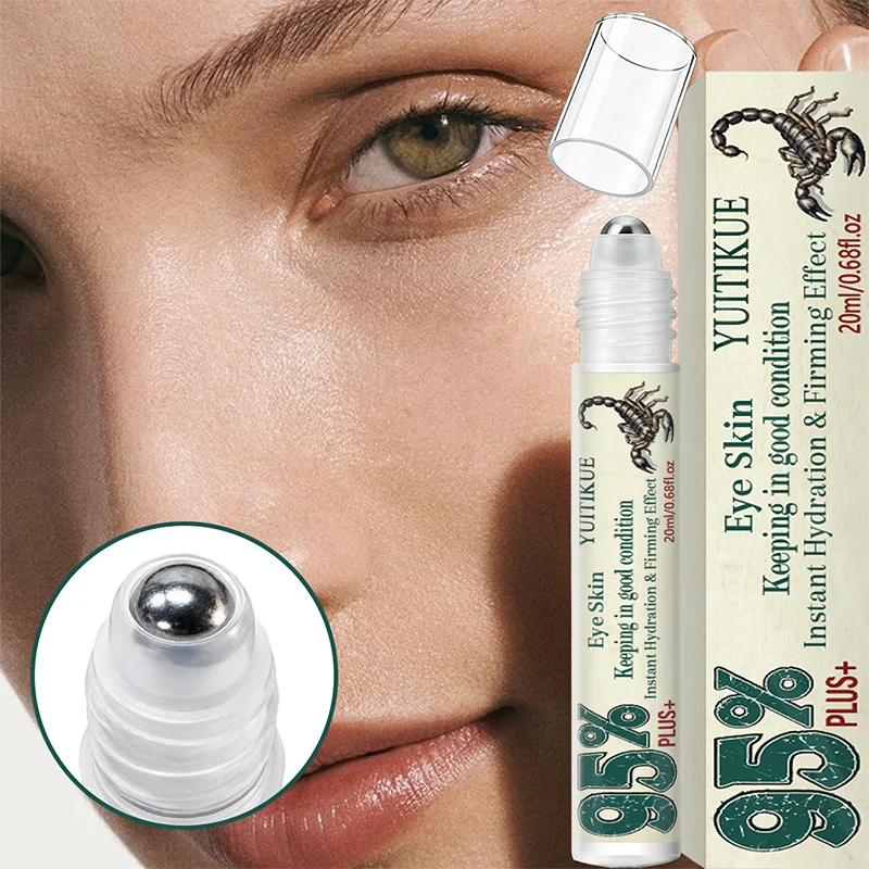 YUITIKUE Portable Roll On Eye Treatment Serum 95% Plus Quick Hydrate Firm Eye Skin Improve Loose Dull Under Eye Essence 20ml