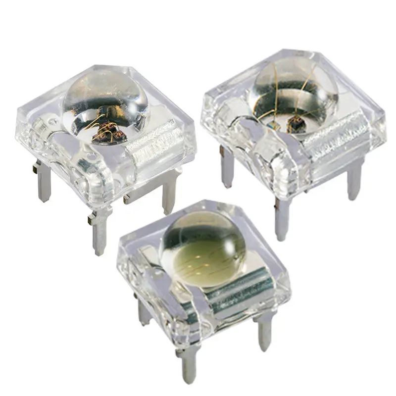 20PCS 5 MILLIMETRI Piranha LED Rosso, 80mA 4-chip, 5 MILLIMETRI Eagle-eye SMD Superflux LED, Alta Luminosità, 5 millimetri Luminosità Bianco Testa
