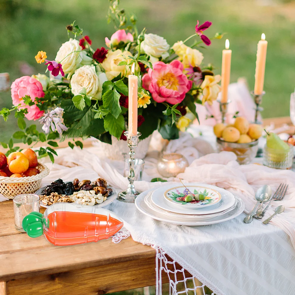 

5Pcs Plastic Carrot Candy Boxes Bright Orange Party Favor Containers for Wedding Birthday Easter Event Decorative Jar with Lid