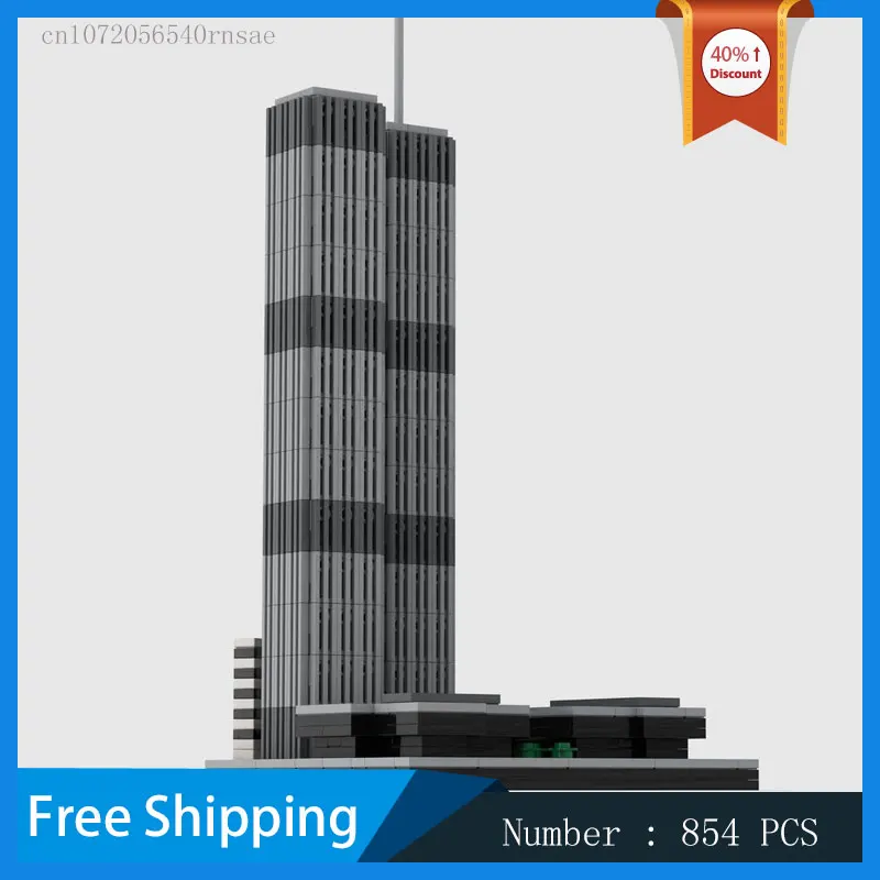 World Trade Center MOC Building Blocks DIY Bricks City Architecture Model Urban Landscape Birthday Present Toy Christmas Gift