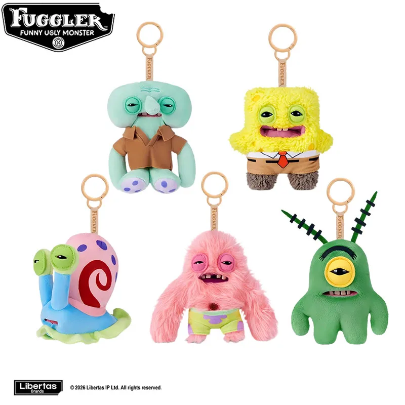 Original Fuggler Patrick Star SpongeBob Schwammkopf Schlüsselanhänger Plüschtiere Fugglers Baby-Zahn-Monster Gefüllte Plüschpuppen – Detail 2