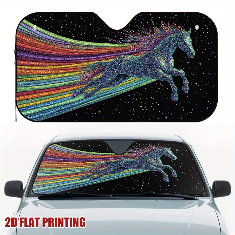 1 шт. автомобильный солнцезащитный козырек Galactic Rainbow Horse, идеально подходит для послеобеденных поездок и ежедневных школьных бегунов, фильтры солнечного света и уменьшают тепло Bui