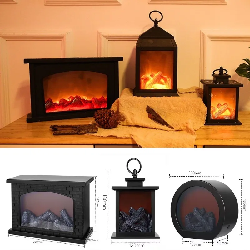 LED Wall-Mounted FireplaceLamp  Flame Lamp Modeling Lamp  Battery powered Holiday decorative lights and Christmas crafts