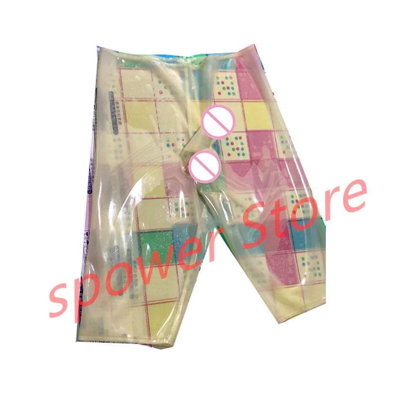 

Латексные трусы-боксеры, сексуальные фетиш-резиновые шорты, прозрачное нижнее белье с оболочкой, нижнее белье, трусы, костюм ручной работы для косплея