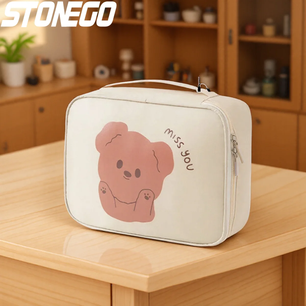 Nuova borsa da viaggio portatile in nylon impermeabile per trucco, con cerniera, organizer cosmetico multifunzionale per pennelli e strumenti