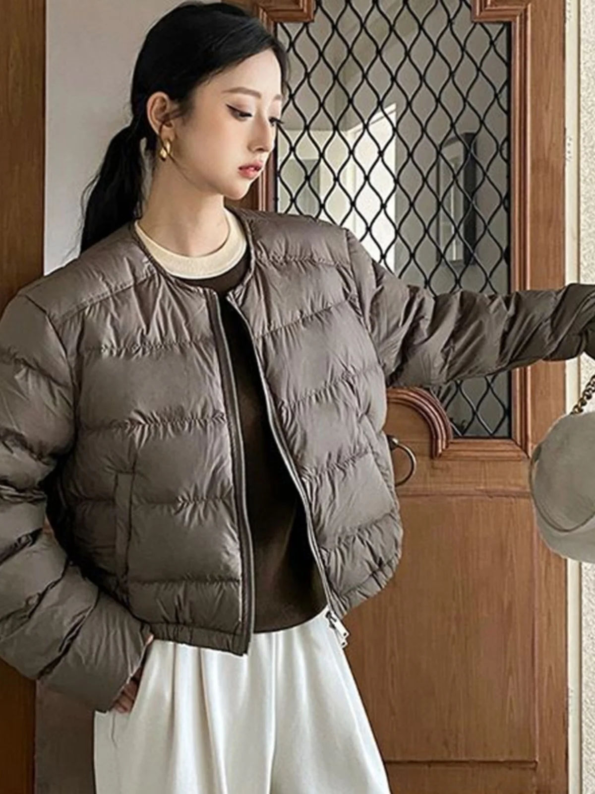 

Short Bread Style Slimming Lightweight Versatile Commute Winter New Arrival Women's Cotton Jacket Thick Long Sleeve