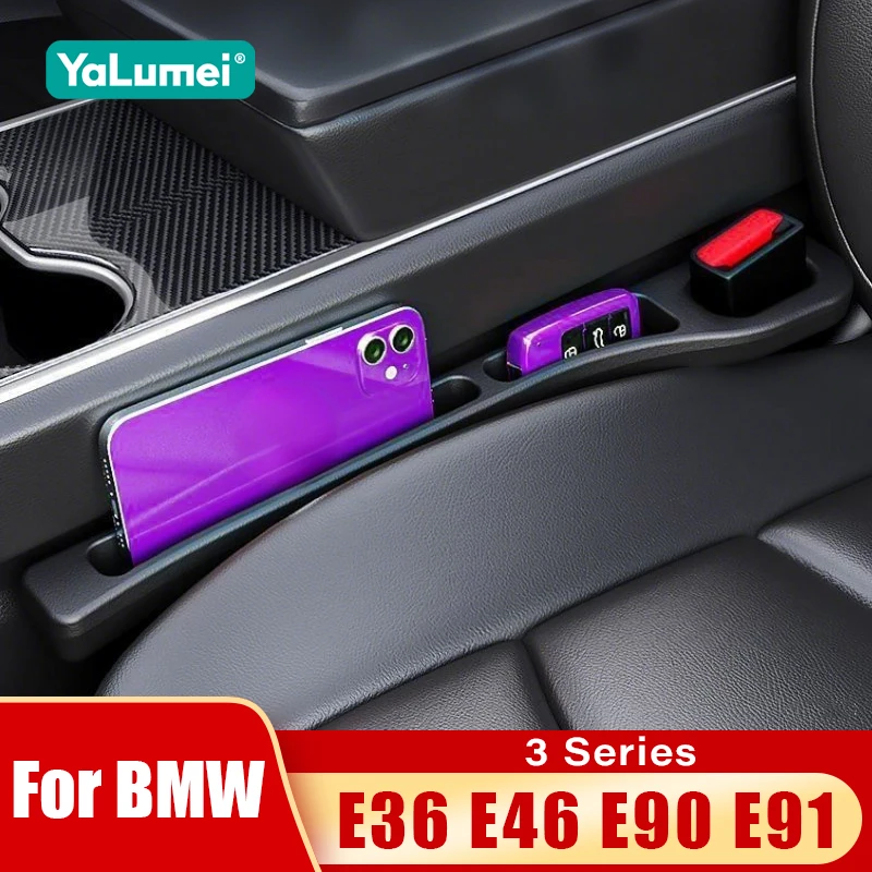 For BMW 3 Series E36 E46 M3 E90 E91 Sedan Touring 2PCS Universal Car Seat Leak Proof Strips Gap Side Seam Storage Accessories