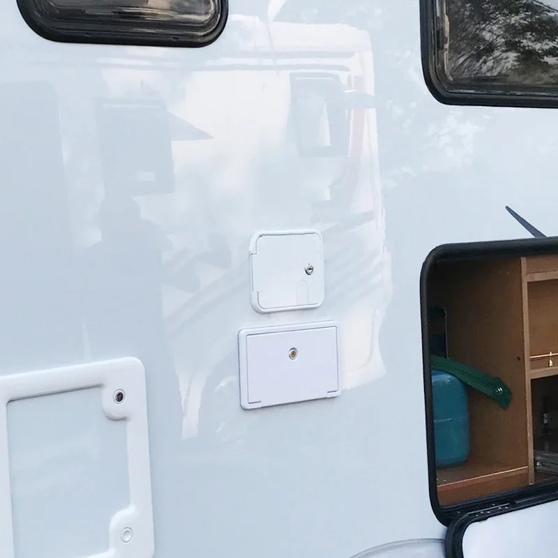 RV Hatchdoor Waterproof White Anti-UV ABS Lockable Caravan Camper Parts Hatch Retrofitting Accessories RV with Locked Door