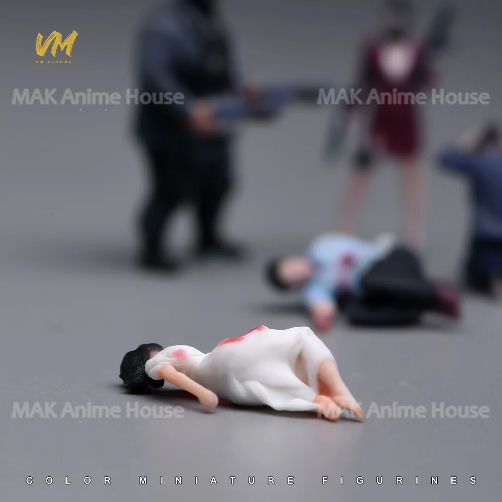 3D Print Figures 1/64 1/43 1/24 1/18 Masked Armed Robber Hostage Body Robbed Bank Overweight Men Realistic Model Scene Car Toys image 11
