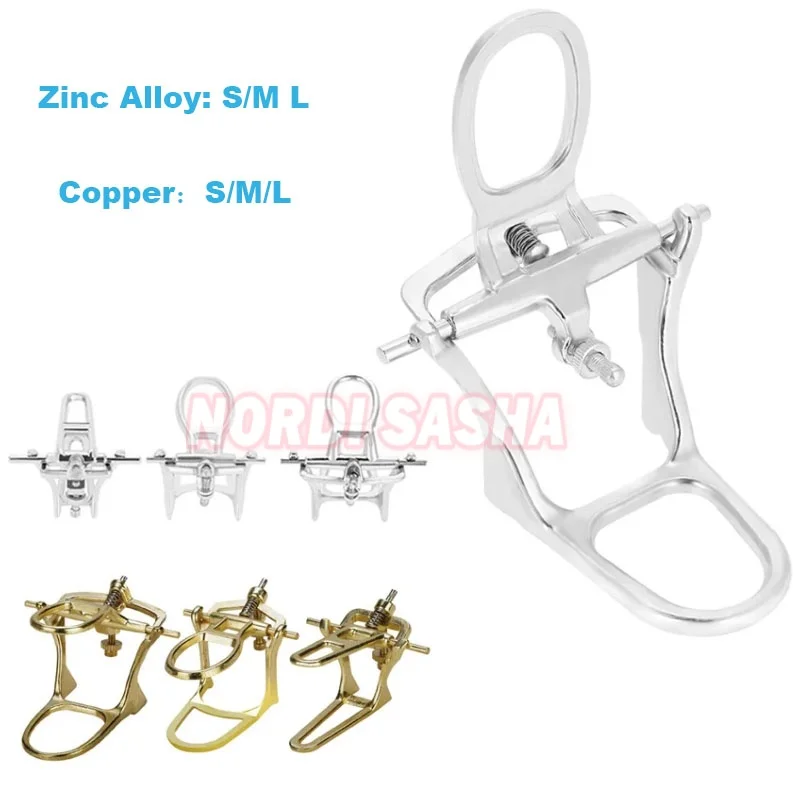 3 ชิ้น Universal Dental Lab Articulator Occlusion อุปกรณ์ทองแดงสังกะสีอัลลอยด์กรอบปรับทันตกรรมฟื้นฟูเครื่องมือเครื่องกล