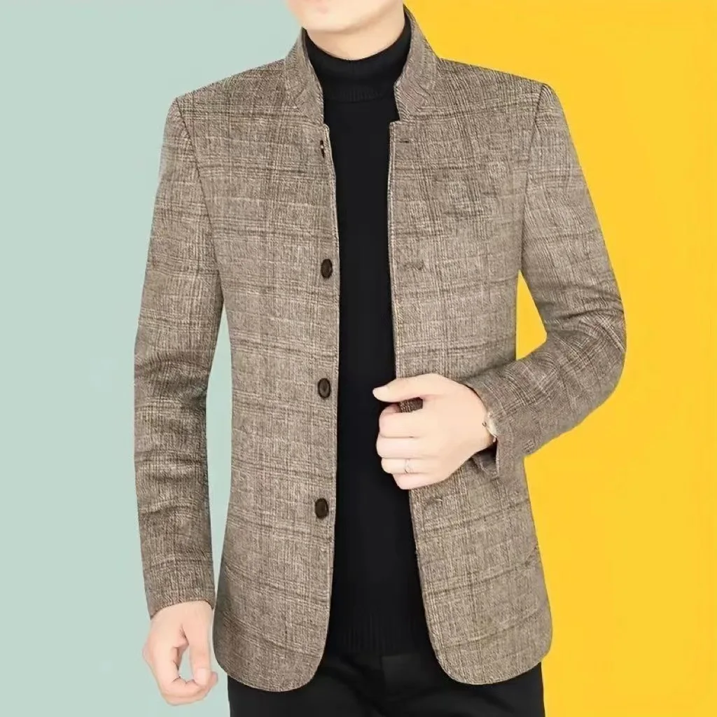 

3-A248 Middle-aged Casual Suit Men's Jacket Slim-fit Men's Small Suit Spring and Autumn Dad's Single Western Casual Clothes