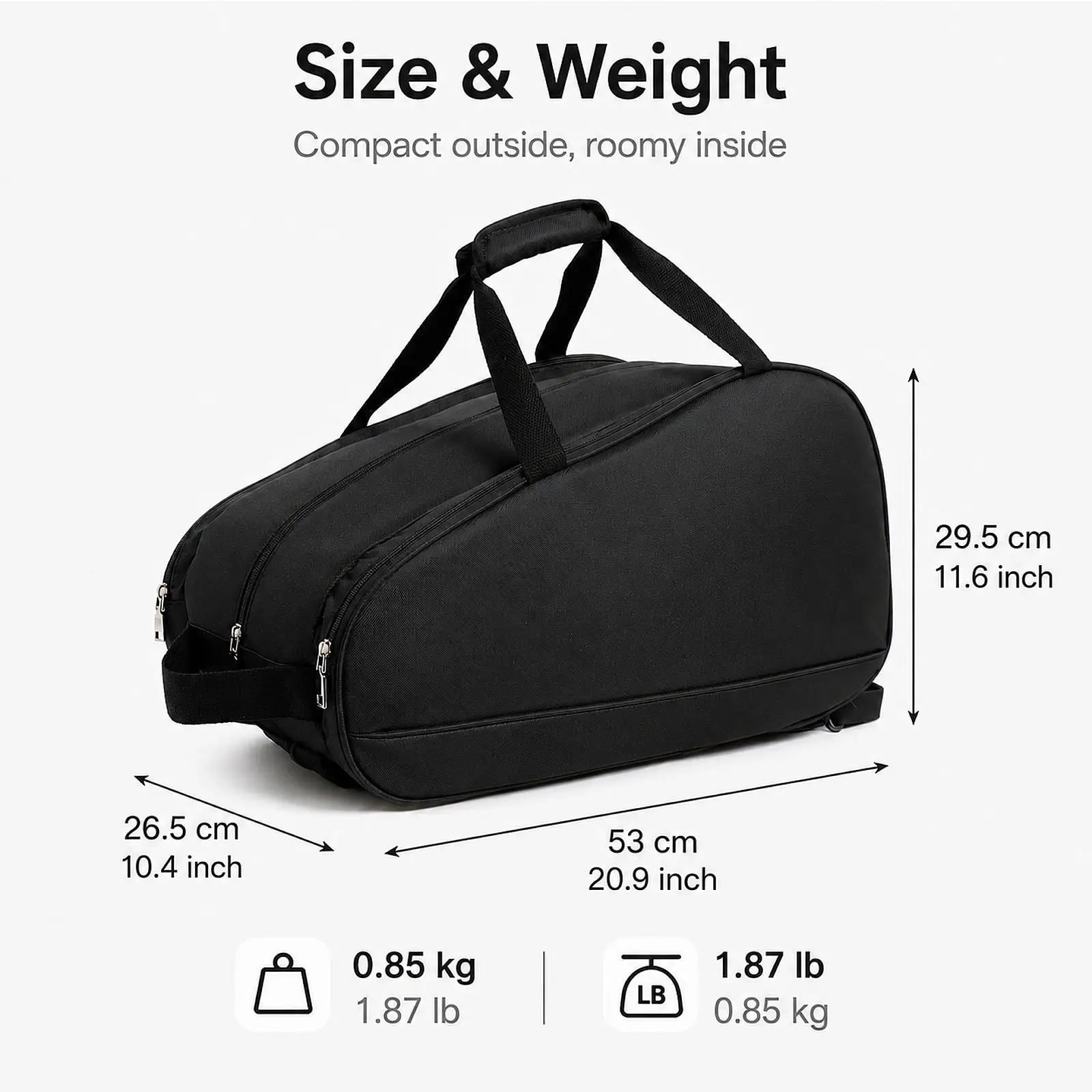 Tennis Bag Oxford Cloth Lightweight Racket Sports Tote Large Capacity Pickleball Paddle Bag for Outdoor Training