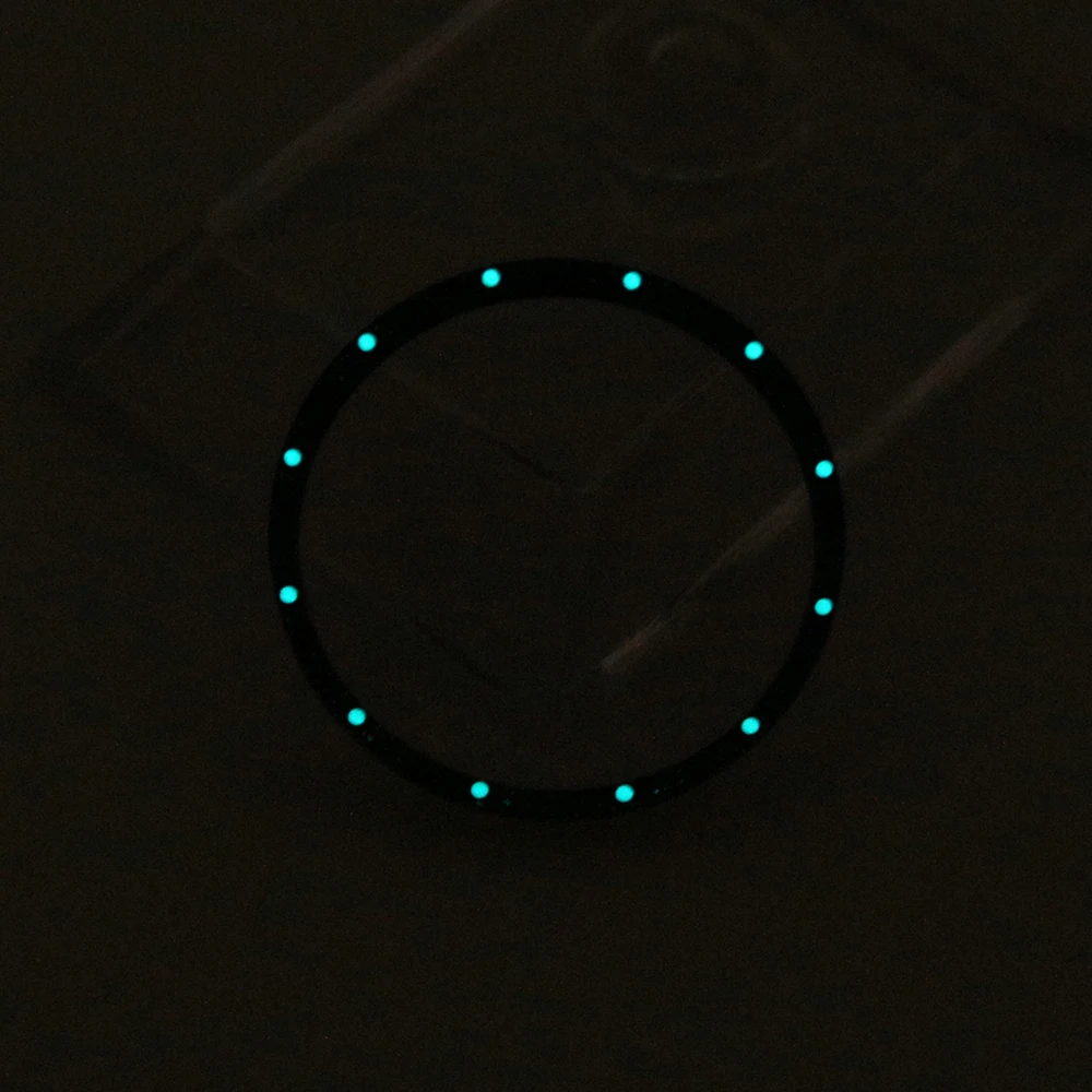 حلقة فصل ساعة مضيئة زرقاء ، فولاذ مقاوم للصدأ 316L ، BGW9 ، SKX007