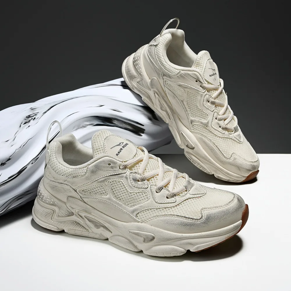 

2026 New retro-style dirty dad shoes with mesh upper shock-absorbing and breathable for training and sports skateboard shoes