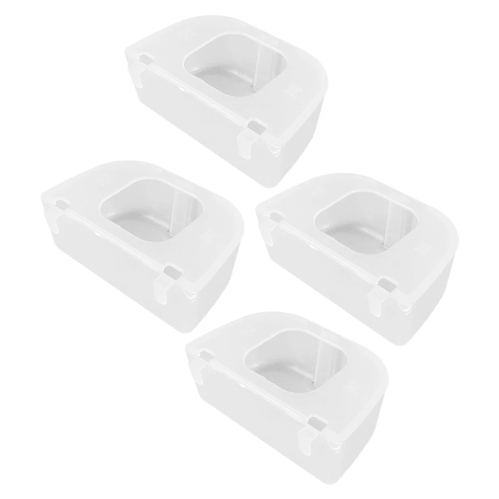 

4pcs Bird Trough Transparent Anti Spill Feeder Cage Plastic Quail Waterer Pigeon Parrot Food Box Easy Clean Reusable