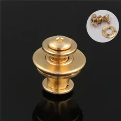 1 piece 100% Brass Bag Lock Spring Buckle Case Metal Insert Lock Round Head Decorate DIY Accessories Leather Craft Hardware