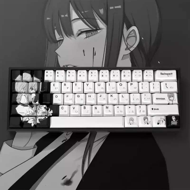 Chainsaw Man Anime themed PBT sublimation keycaps compatible with mechanical keyboards