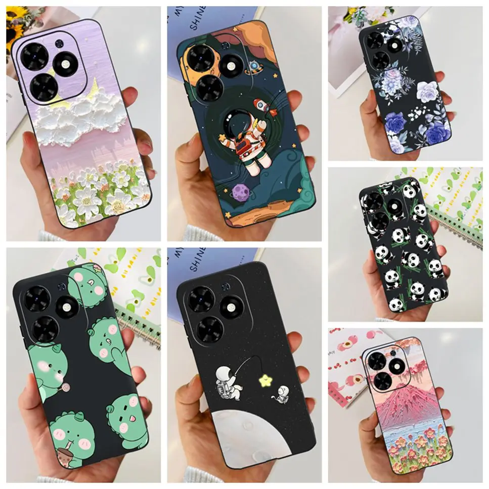 New For Tecno Spark Go 2024 Case Cute Astronaut Dinosaur TPU Soft Silicone Cover For Tecno Spark Go2024 Pop 8 6.6