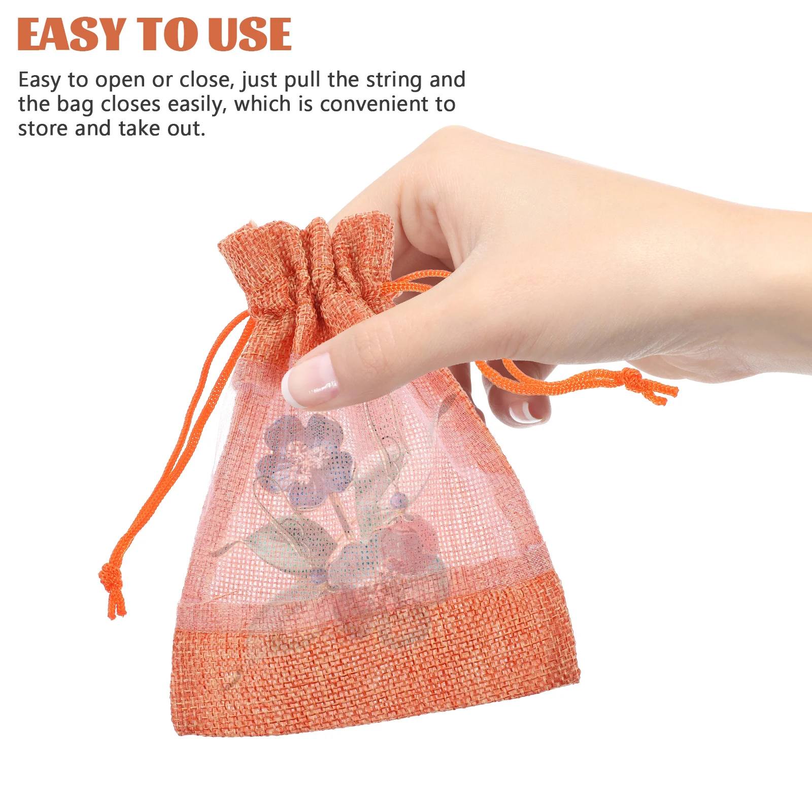 

10pcs Drawstring Open Window Lightweight Mesh Cloth Empty Sachet Bags Portable Gift Packaging Party Favors Reusable Lavender