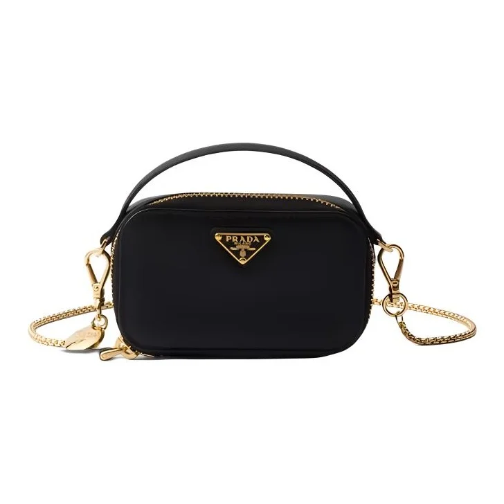 PRADA Saffiano Leather Clutch Mini Women's Black 1NR025_QHH_F0002