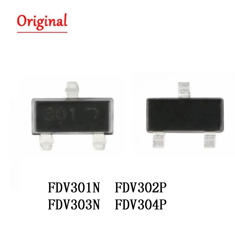 20Pcs FDV301N 301 SOT-23 FDV302P 302 FDV303N 303 FDV304P 304 FDV305N 305 MOS field effect tube p-channel transistor