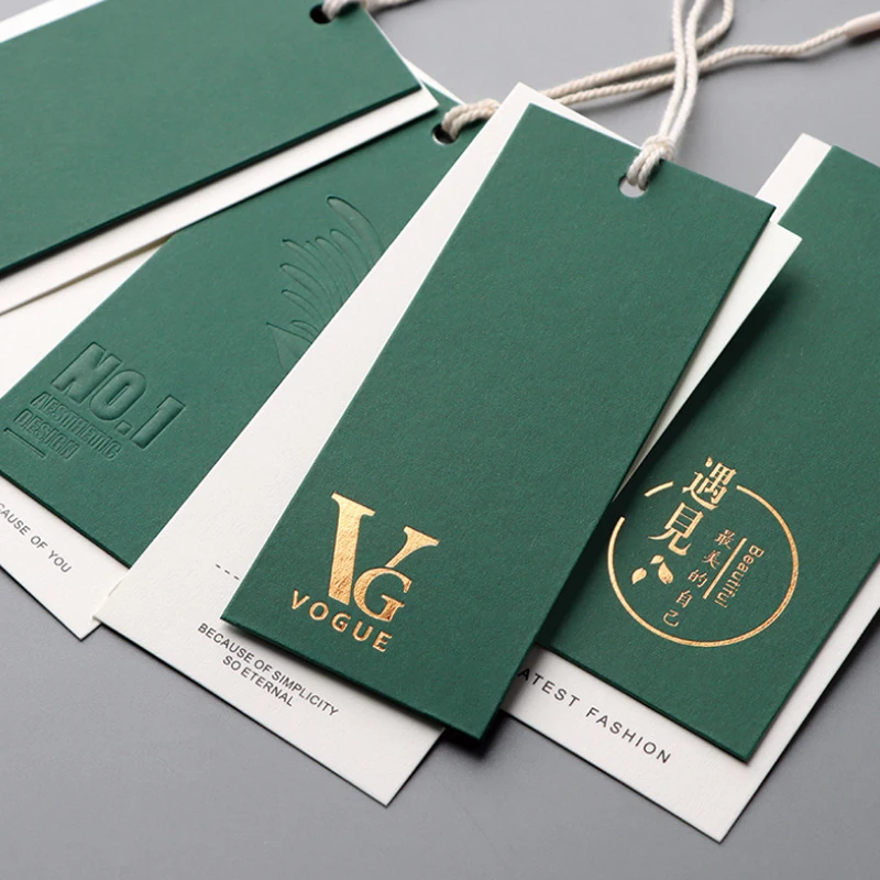 

Customized Cotton Linen 300g White Card Hangtags For High-end Vintage Clothing Store Label Design Women's Tag Pricing Custom-mad