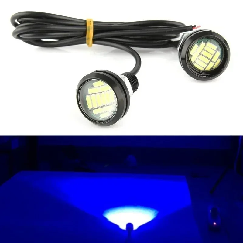 2 uds Eagle Eye LED 23mm 4014 12SMD luces de señal de giro de respaldo de circulación diurna para coche lámparas de matrícula de coche blanco