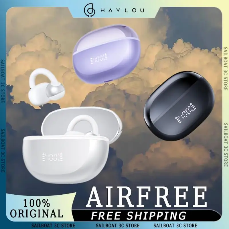 

HAYLOU Airfree Wireless Ear Clip Earphone AI Noise Reduction Bone Conduction Bluetooth 5.4 Small C-ring Sports Earphone Custom