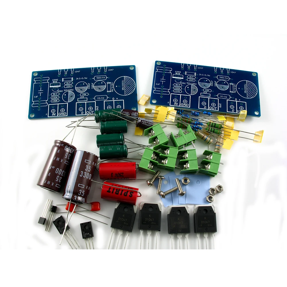 One Pair DIY KITS JLH 1969 Small Class A Power Amplifier Two-Channel with KEC 1047 or ONSEMI NJW0281G Tube