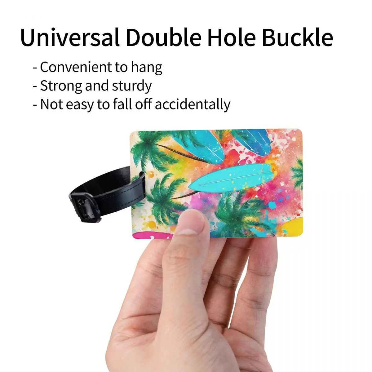 شاطئ النخيل وركوب الأمواج الصيف سبلاش علامات الأمتعة حقيبة السفر المحمولة الأمتعة الصعود علامة التسمية حامل معرف اسم العنوان #3