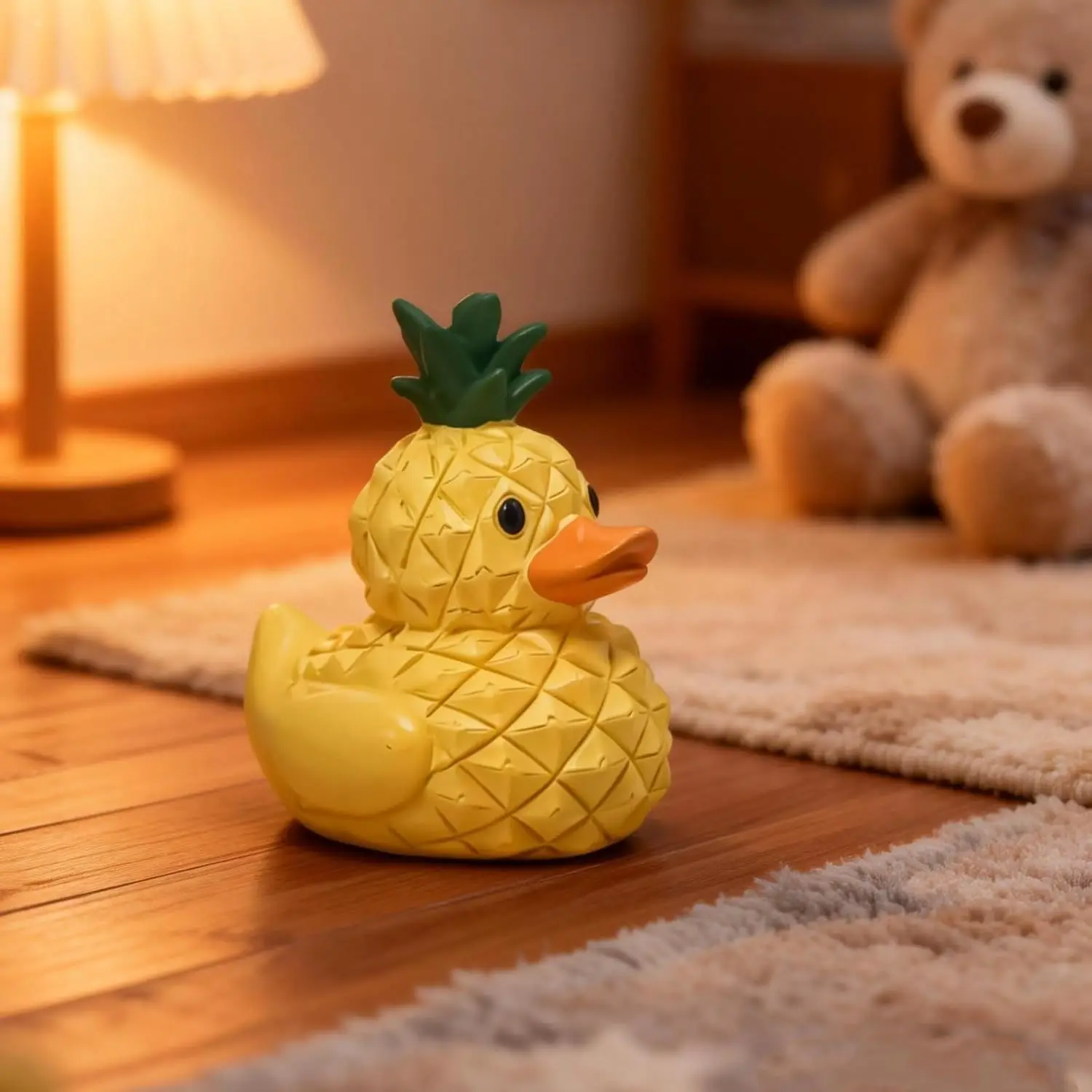 Unique Resin Pineapple Duck Sculpture,Cute Fruit Duck Statue Model for Car Dashboard Office Desk Home Decor Novelty Gifts