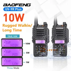 Baofeng UV-9R 플러스 방수 워키토키, UV9Rplus 듀얼 밴드 휴대용 CB 햄 라디오 FM 트랜시버, 양방향 라디오, 2 팩