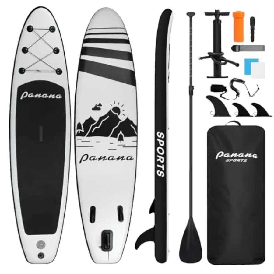 

Inflatable Stand Up Paddle Board 10'x31"x6" Non-Slip Deck Paddleboard for Adults Beginners Youth, with Paddle Pump Fins Leash Backpack