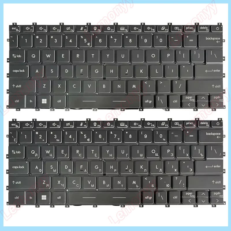 

НОВАЯ русская/американская клавиатура для ноутбуков Modern 14 C11M(MS-14J3)/C5M/C7M(MS-14JK) с белой подсветкой