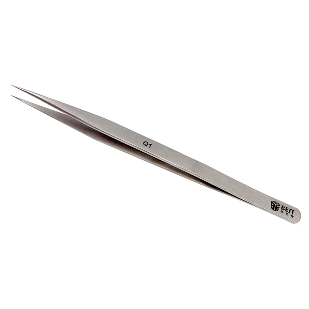 Pinzas de precisión de 1 pieza, pinzas ultraabuntas, herramienta mecánica para electrónica, Chip IC, herramientas manuales de reparación de teléfonos